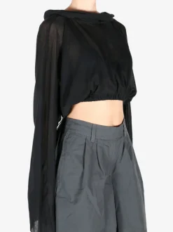 Shirts>RICK OWENS Cropped Hooded Tunic