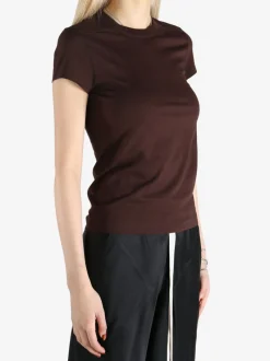 T-shirts>RICK OWENS Cropped Level Tee