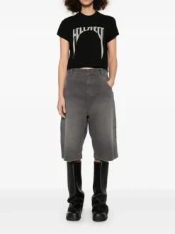 T-shirts>RICK OWENS DRKSHDW Cropped Small Level T-Shirt