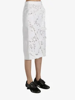 Skirts>SHUSHU/TONG Cutout Bow Patchwork Skirt
