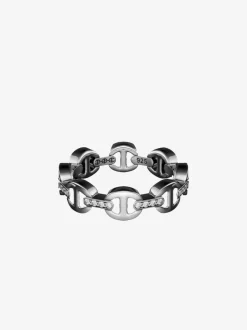 Jewelry>HOORSENBUHS Dame Tri-Link Band With Diamond Bridges