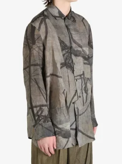 Shirts>ZIGGY CHEN Digital Print Asymmetric Shirt