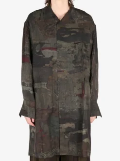 Shirts>ZIGGY CHEN Digital Print High Neck Long Shirt