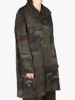 Shirts>ZIGGY CHEN Digital Print High Neck Long Shirt