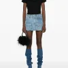 T-shirts>ALEXANDER WANG Distressed Logo Shrunken Tee