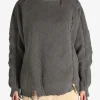Knitwear>Y'S Distressed Military Sweater