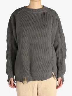 Knitwear>Y'S Distressed Military Sweater