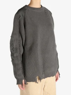 Knitwear>Y'S Distressed Military Sweater