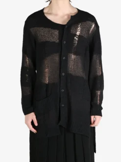 Knitwear>YOHJI YAMAMOTO POUR HOMME Distressed Oversized Cardigan