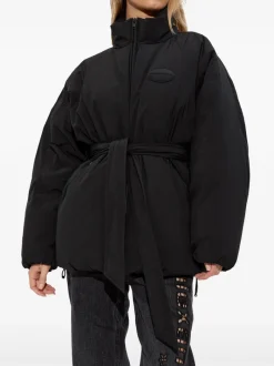 Jackets & Coats>ALEXANDER WANG Dome Silicone Patch And Self Belt Puffer Coat