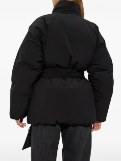 Jackets & Coats>ALEXANDER WANG Dome Silicone Patch And Self Belt Puffer Coat