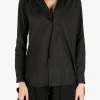 Shirts>YOHJI YAMAMOTO Draped Detail Hood Shirt
