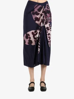 Skirts>DRIES VAN NOTEN Draped Flared Skirt
