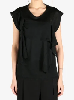 Tops>YOHJI YAMAMOTO Draped French Sleeves Top