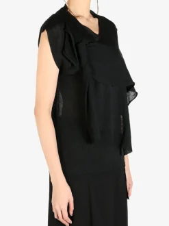 Tops>YOHJI YAMAMOTO Draped French Sleeves Top