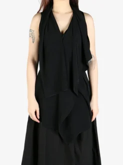 Tops>YOHJI YAMAMOTO Draped Long Vest