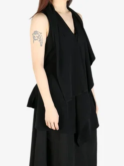 Tops>YOHJI YAMAMOTO Draped Long Vest