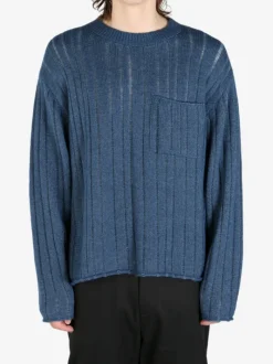 Sweats & Hoodies>THE ELDER STATESMAN Drop Needle Pocket Racing Crew Sweatshirt