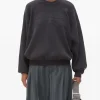 Sweats & Hoodies>ALEXANDER WANG Embossed Logo Ribbed Pull Over