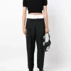 T-shirts>ALEXANDER WANG Embossed Logo Ribbed Short Sleeve Tee