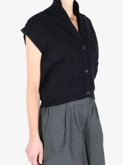Jackets & Coats>MARGARET HOWELL English Rib Shawl Collar Waistcoat