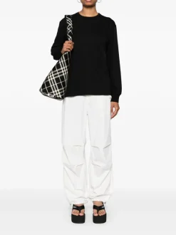 T-shirts>alexanderwang.t Essential Puff Logo Jersey Long Sleeve Tee