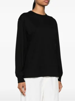 T-shirts>alexanderwang.t Essential Puff Logo Jersey Long Sleeve Tee