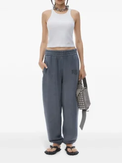 Pants>alexanderwang.t Essential Terry Classic Puff Paint Logo Sweatpants