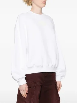Sweats & Hoodies>alexanderwang.t Essential Terry Crew Sweatshirt W/ Puff Paint Logo