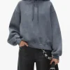 Sweats & Hoodies>alexanderwang.t Essential Terry With Puff Paint Logo Hoodie