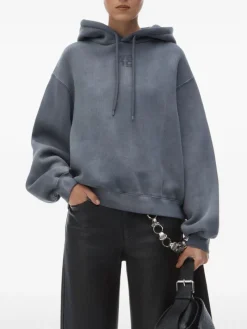 Sweats & Hoodies>alexanderwang.t Essential Terry With Puff Paint Logo Hoodie