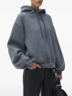 Sweats & Hoodies>alexanderwang.t Essential Terry With Puff Paint Logo Hoodie