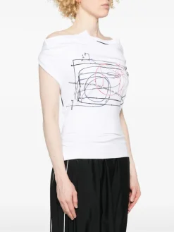 T-shirts>ALAINPAUL Fitted Elastics Multicoloured Print T-shirt