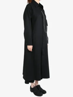 Dresses>Y'S Flannel Hand Stitched Shirt Dress