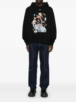 Sweats & Hoodies>OFF-WHITE Fresco Car Skate Hoodie