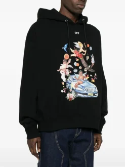 Sweats & Hoodies>OFF-WHITE Fresco Car Skate Hoodie
