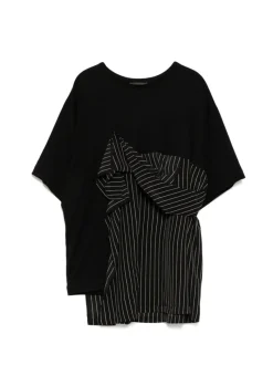 Shirts>Y'S Front Gathered Stripe T-shirt