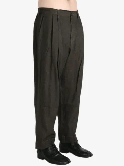 Pants>ZIGGY CHEN Front Pleats Tapered Trousers