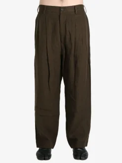 Pants>ZIGGY CHEN Front Pleats Wide Leg Trousers