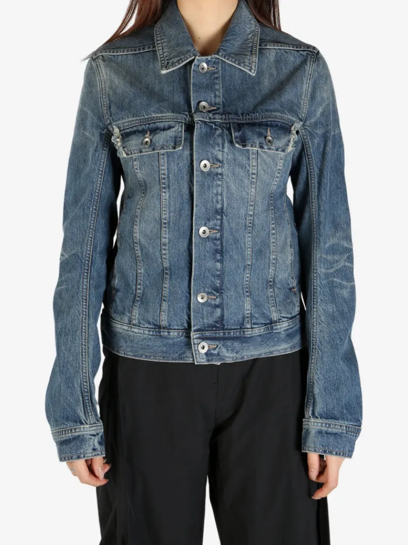 Jackets & Coats>RICK OWENS DRKSHDW Giacca In Denim Trucker Jacket