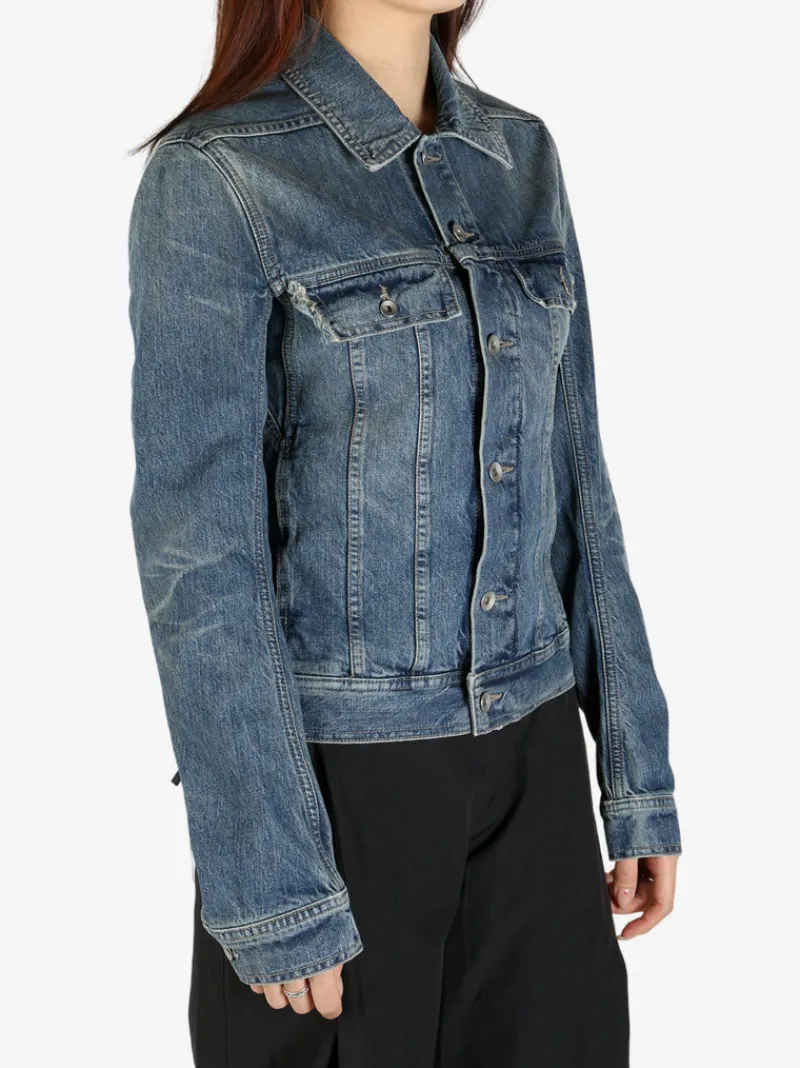 Jackets & Coats>RICK OWENS DRKSHDW Giacca In Denim Trucker Jacket