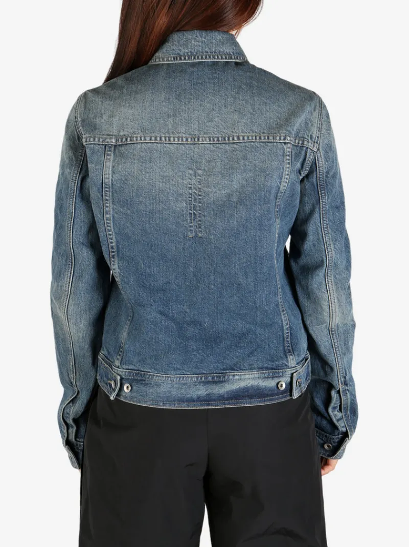 Jackets & Coats>RICK OWENS DRKSHDW Giacca In Denim Trucker Jacket
