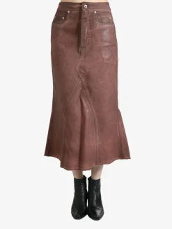 Skirts>RICK OWENS DRKSHDW Gonna In Denim - Godet Skirt