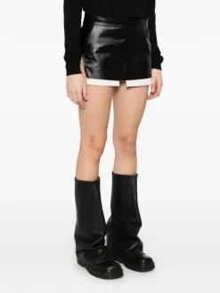 Skirts>RICK OWENS Gonna In Denim Fog Cutoff Mini Skirt