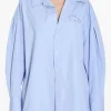 Shirts>ALEXANDER WANG Graphic Embroidery Oversized Shirt