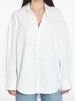 Shirts>ALEXANDER WANG Graphic Embroidery Oversized Shirt