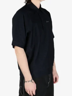 T-shirts>GIVENCHY Half Button Short Sleeve Polo Shirt