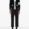 Knitwear>THOM BROWNE Hector Reversed Jersey Intarsia Cardigan