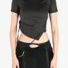 Tops>HYEIN SEO Hemstitch Crop Top