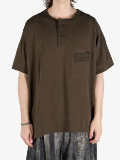 T-shirts>ZIGGY CHEN Henley Neck T-Shirt